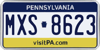 PA license plate MXS8623
