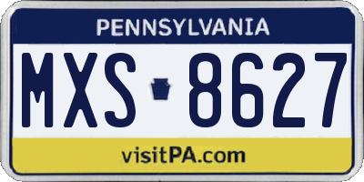 PA license plate MXS8627