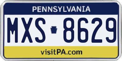 PA license plate MXS8629