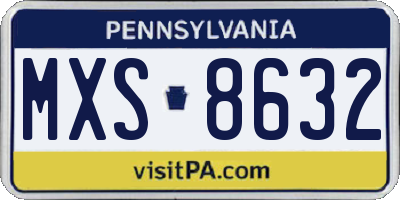PA license plate MXS8632