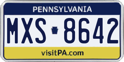 PA license plate MXS8642