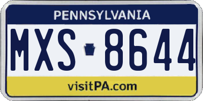 PA license plate MXS8644