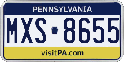 PA license plate MXS8655