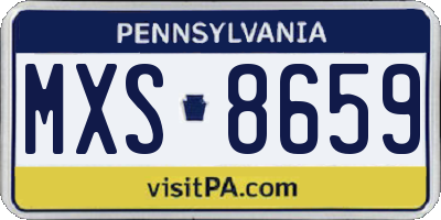 PA license plate MXS8659