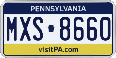 PA license plate MXS8660