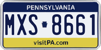 PA license plate MXS8661