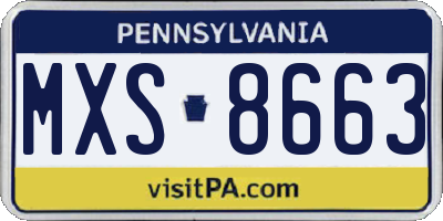 PA license plate MXS8663