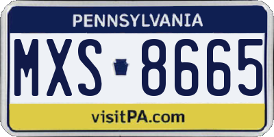 PA license plate MXS8665