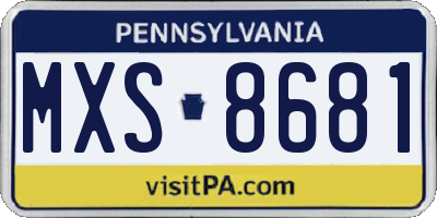 PA license plate MXS8681