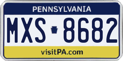 PA license plate MXS8682