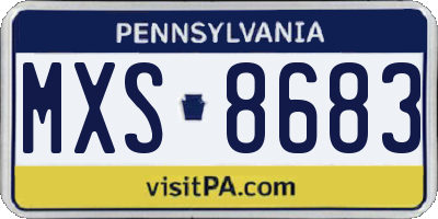 PA license plate MXS8683