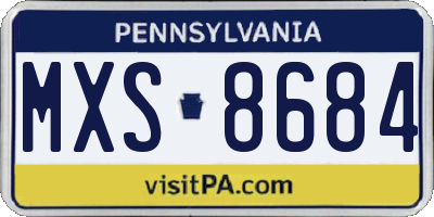 PA license plate MXS8684