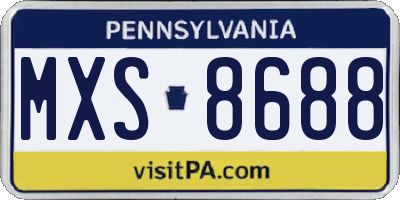 PA license plate MXS8688