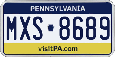 PA license plate MXS8689