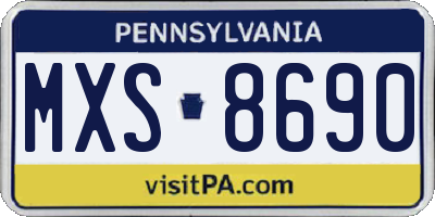 PA license plate MXS8690