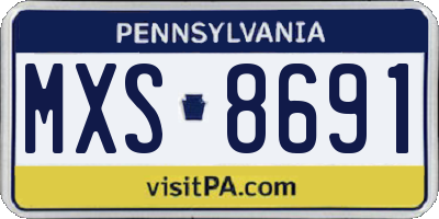 PA license plate MXS8691