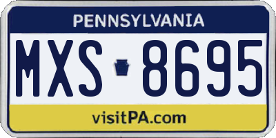 PA license plate MXS8695