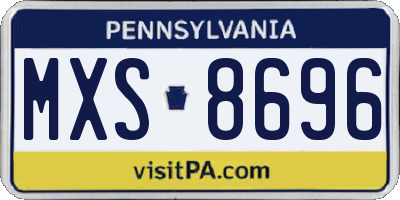 PA license plate MXS8696