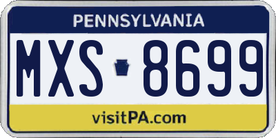 PA license plate MXS8699