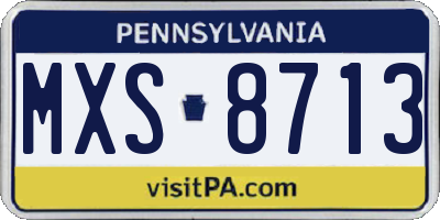 PA license plate MXS8713