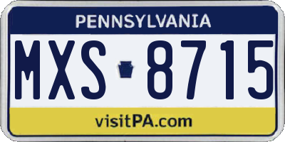 PA license plate MXS8715