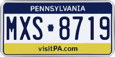 PA license plate MXS8719