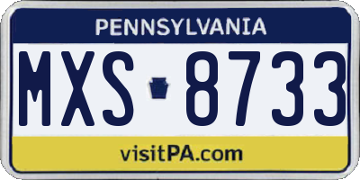 PA license plate MXS8733
