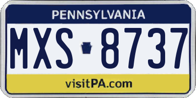 PA license plate MXS8737