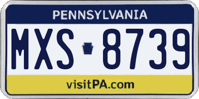 PA license plate MXS8739