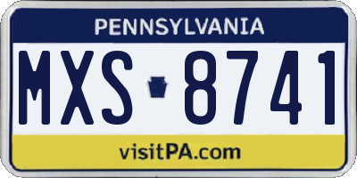 PA license plate MXS8741