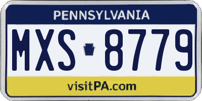 PA license plate MXS8779