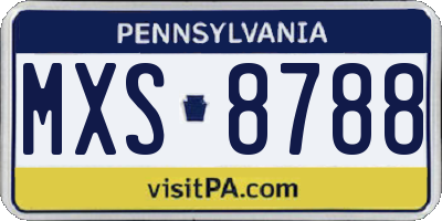 PA license plate MXS8788