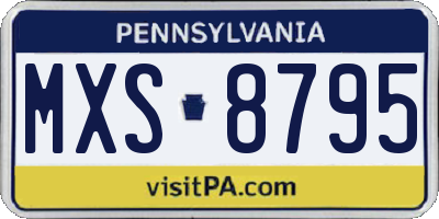 PA license plate MXS8795