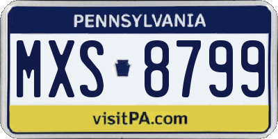 PA license plate MXS8799