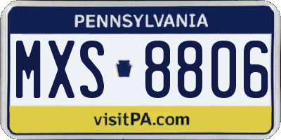 PA license plate MXS8806