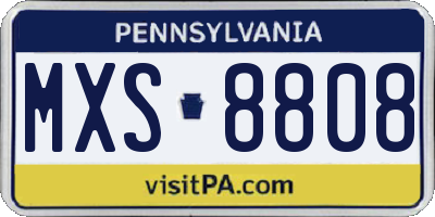 PA license plate MXS8808