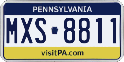 PA license plate MXS8811