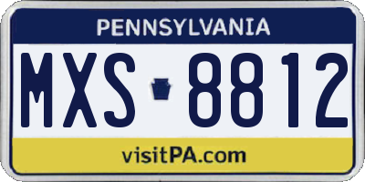 PA license plate MXS8812