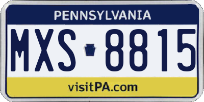 PA license plate MXS8815