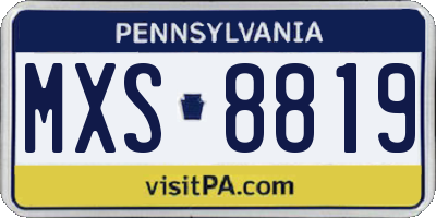 PA license plate MXS8819