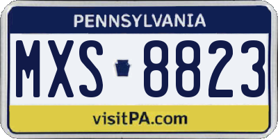 PA license plate MXS8823