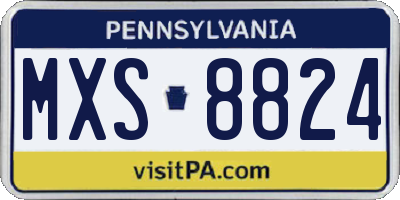 PA license plate MXS8824