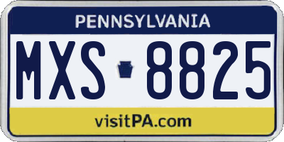 PA license plate MXS8825