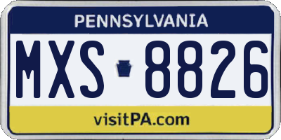 PA license plate MXS8826