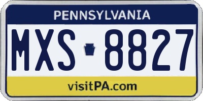PA license plate MXS8827