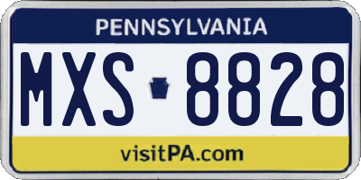 PA license plate MXS8828