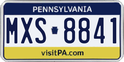 PA license plate MXS8841
