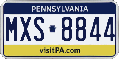 PA license plate MXS8844