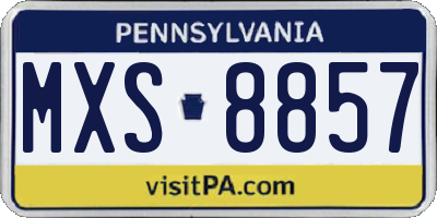 PA license plate MXS8857