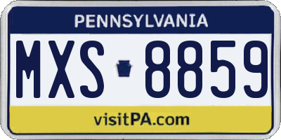 PA license plate MXS8859